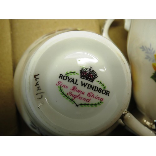 387 - ROYAL WINDSOR BONE CHINA CUPS AND SAUCERS