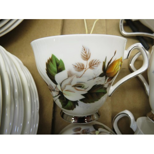 387 - ROYAL WINDSOR BONE CHINA CUPS AND SAUCERS