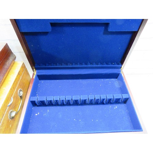 383 - 3 x WOODEN CUTLERY BOXES