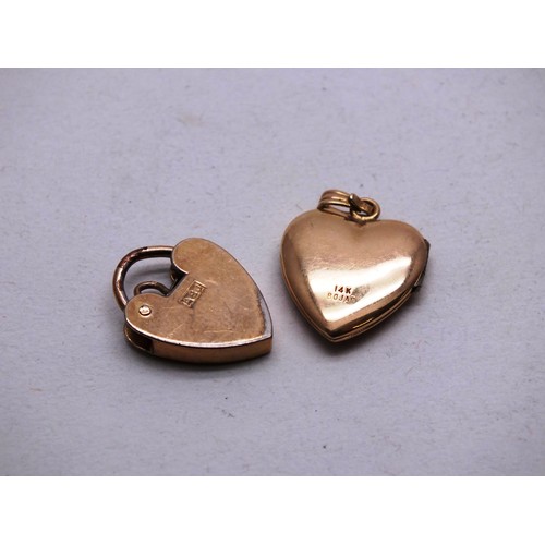 271 - GOLD PLATED JEWELLERY, CLADDAGH EARRINGS, PENDANTS & 14k GOLD FILLED HEART LOCKET