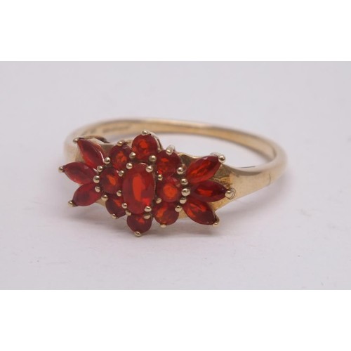 3 - 9ct FIRE OPAL RING - SIZE T