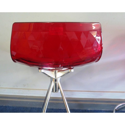 240 - SET OF FOUR COLLIGARIS ITALIAN DEISGNER STOOLS- RED SEATS