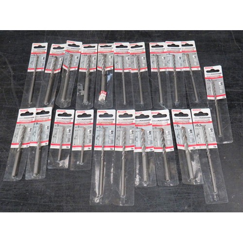 181 - 20 x BOSCH SILVER PERCUSSION DRILL BITS 5mm - 10mm