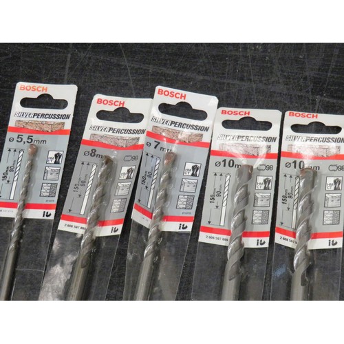 181 - 20 x BOSCH SILVER PERCUSSION DRILL BITS 5mm - 10mm