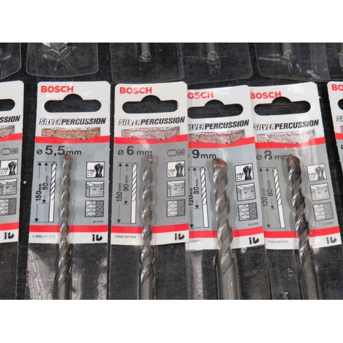 181 - 20 x BOSCH SILVER PERCUSSION DRILL BITS 5mm - 10mm