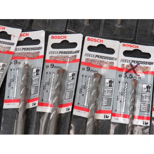 180 - 20 x BOSCH SILVER PERCUSSION DRILL BITS 5mm - 10mm