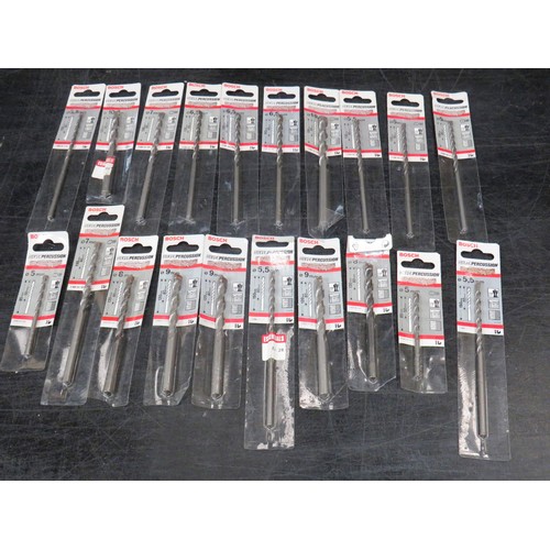 179 - 20 x BOSCH SILVER PERCUSSION DRILL BITS 5mm - 10mm