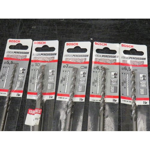 179 - 20 x BOSCH SILVER PERCUSSION DRILL BITS 5mm - 10mm