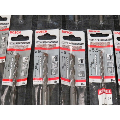 179 - 20 x BOSCH SILVER PERCUSSION DRILL BITS 5mm - 10mm