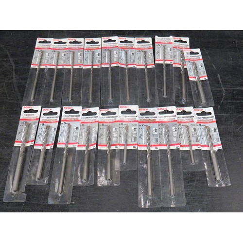 178 - 20 x BOSCH SILVER PERCUSSION DRILL BITS 5mm - 10mm