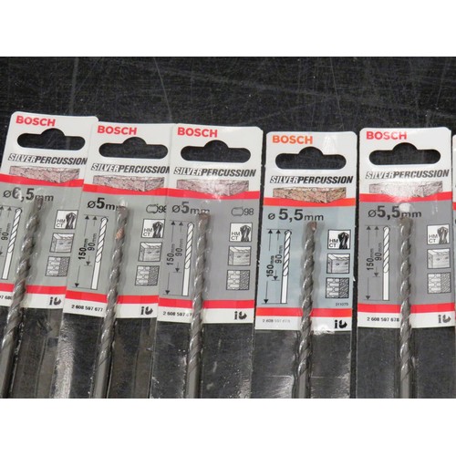 178 - 20 x BOSCH SILVER PERCUSSION DRILL BITS 5mm - 10mm