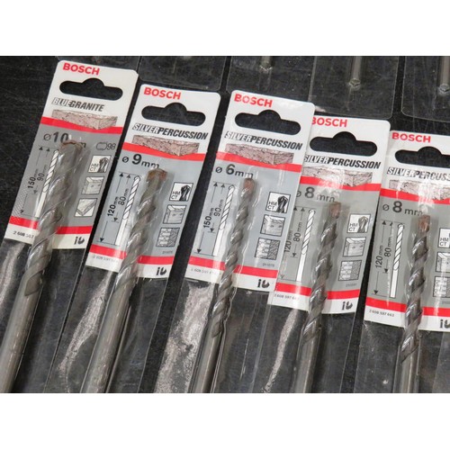 178 - 20 x BOSCH SILVER PERCUSSION DRILL BITS 5mm - 10mm