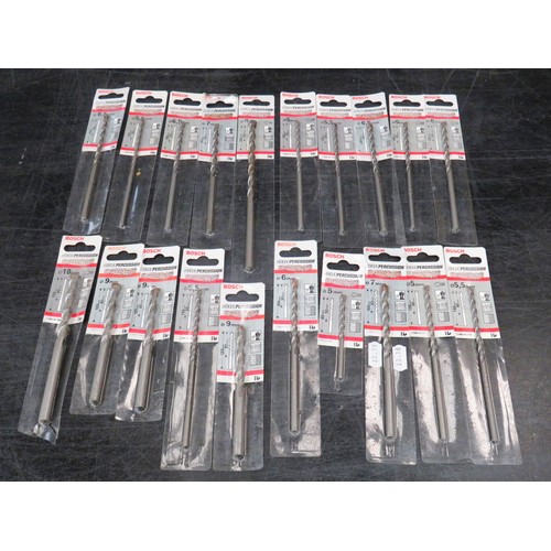 177 - 20 x BOSCH SILVER PERCUSSION DRILL BITS 5mm - 10mm