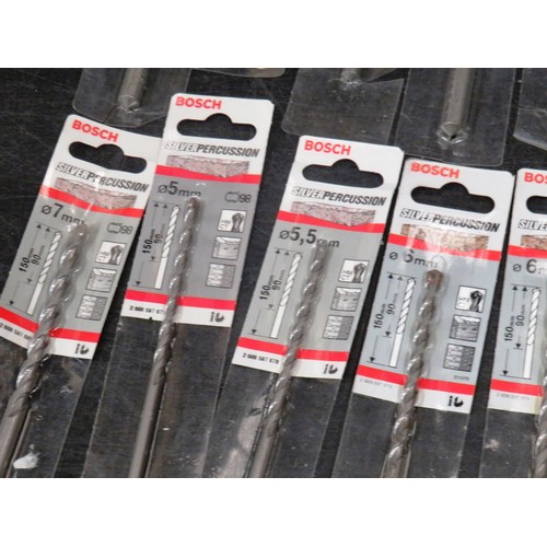 175 - 20 x BOSCH SILVER PERCUSSION DRILL BITS 5mm - 10mm