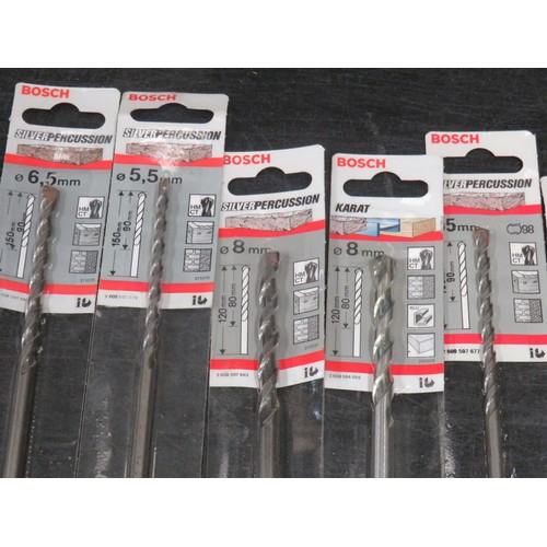 174 - 20 x BOSCH SILVER PERCUSSION DRILL BITS 5mm - 10mm