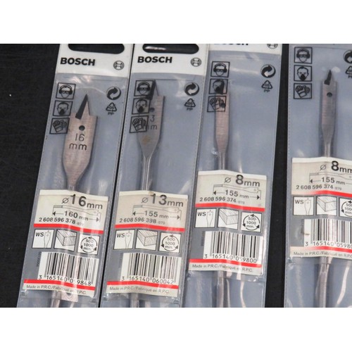 167 - 20 x BOSCH ASSORTED SILVER PERCUSSION & FLAT WOOD BITS