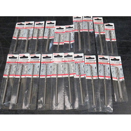 182 - 20 x BOSCH SILVER PERCUSSION DRILL BITS 5mm - 10mm