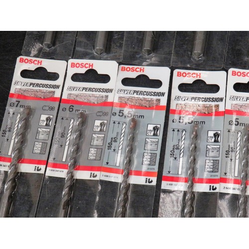 182 - 20 x BOSCH SILVER PERCUSSION DRILL BITS 5mm - 10mm