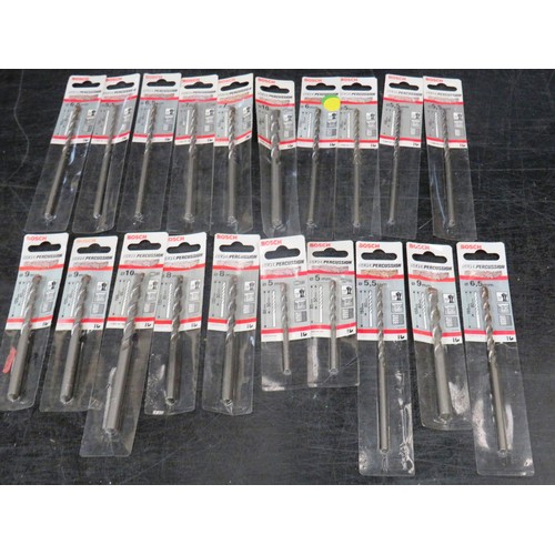 183 - 20 x BOSCH SILVER PERCUSSION DRILL BITS 5mm - 10mm