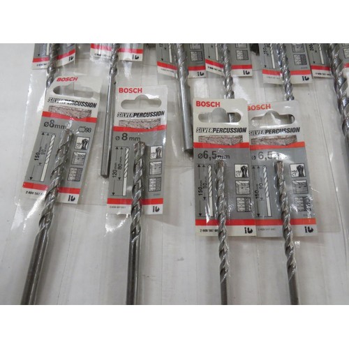 164 - 16 x  BOSCH SILVER PERCUSSION DRILL BITS 6.5mm - 16mm