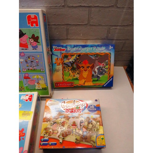 202 - BOX OF ASSORTED JIGSAWS