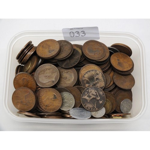 33 - COLLECTION OF BRITISH AND ALL WORLD COINS