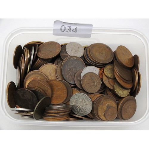 34 - COLLECTION OF BRITISH AND ALL WORLD COINS