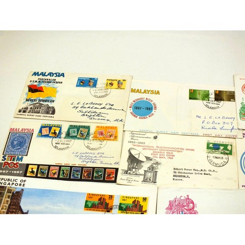 37 - 14 MALAYSIAN & GIBRALTAR FIRST DAY COVERS 1957 - 1973