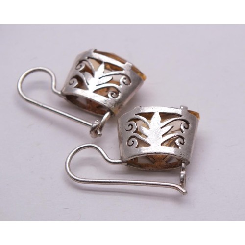 270 - 925 SILVER & CITRINE EARRINGS