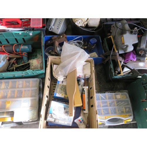 68 - JOBLOT OF GARAGE CLEARANCE TOOLS, WORK BENCH ETC