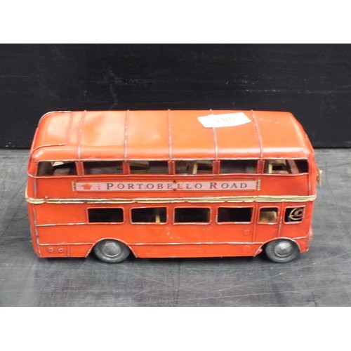 83 - TINPLATE MODEL OF A RED DOUBLE DECKER BUS