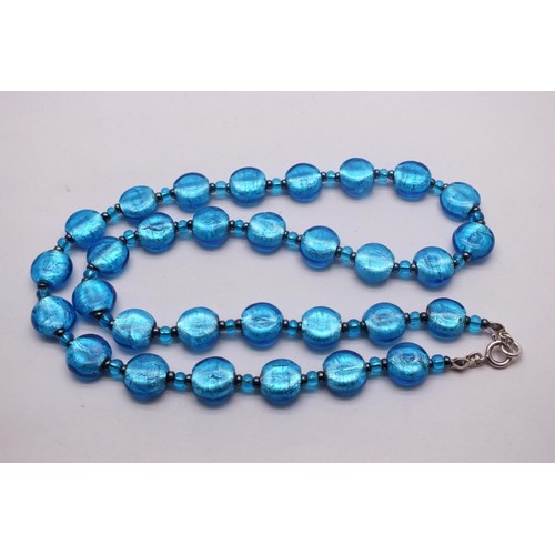 203 - ELECTRIC BLUE FOIL GLASS BEAD 20