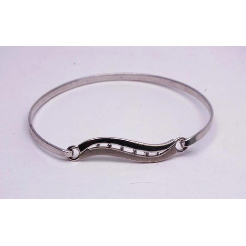 204 - 925 SILVER BANGLE AND 925 SILVER CHARM BRACELET