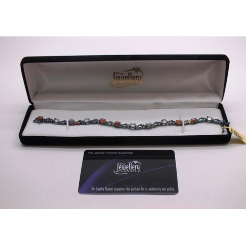 51 - THE JEWELLERY CHANNEL MULTI GEMSTONE BRACELET BOXED WITH CERTIFICATE