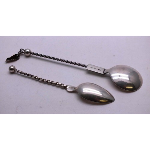 83 - TWO MARIUS HAMMER NORWEGIAN SILVER SPOONS