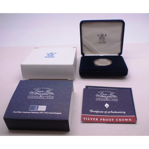 84 - YEAR 2000 SILVER PROOF £5 WITH BOX AND C.O.A