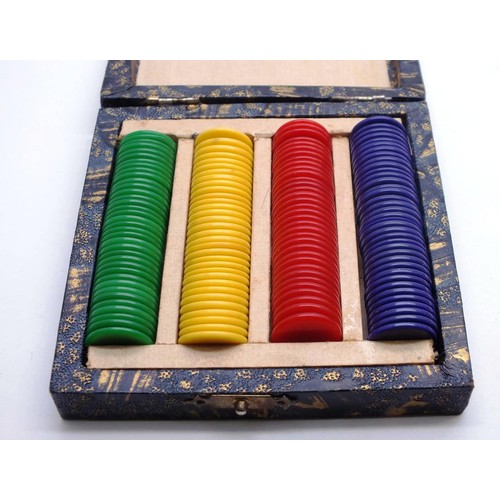 89 - EARLY PLASTIC POKER CHIPS INCLUDING SET