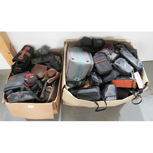 105 - TWO BOXES OF CAMERA BAGS & ACCESSORIES