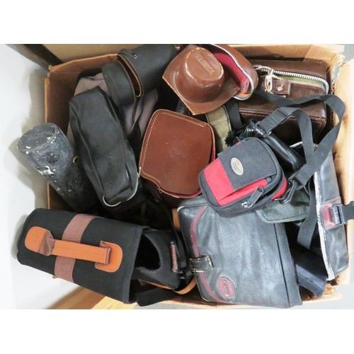 105 - TWO BOXES OF CAMERA BAGS & ACCESSORIES