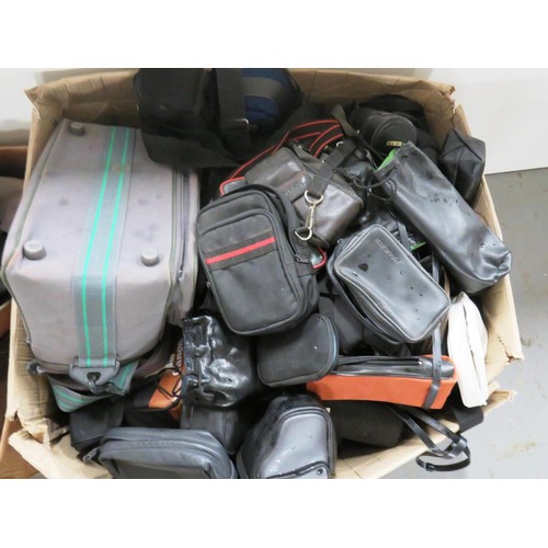 105 - TWO BOXES OF CAMERA BAGS & ACCESSORIES