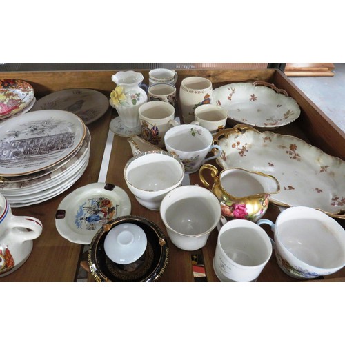 121 - GOOD SHELF LOT OF CROCKERY AND CHINA F.E.DOULTON, CORONATION ITEMS, WEDGEWOOD