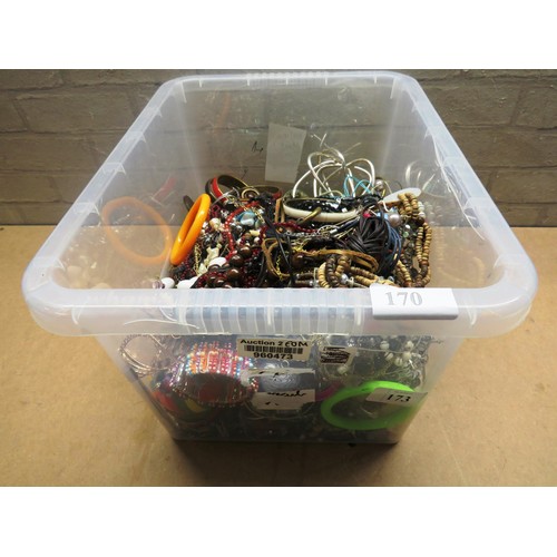 170 - TUB OF COSTUME JEWELLERY