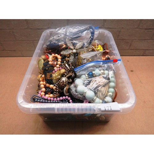 171 - TUB OF COSTUME JEWELLERY