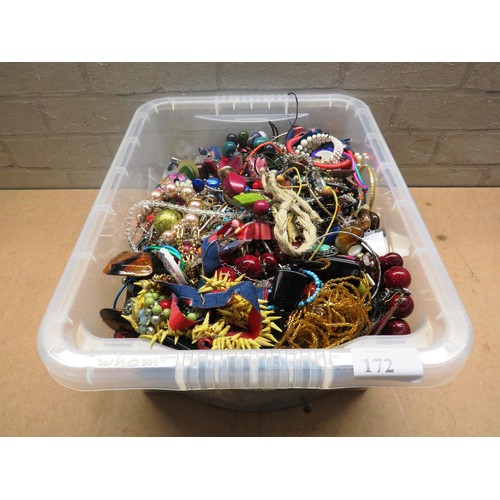 172 - TUB OF COSTUME JEWELLERY