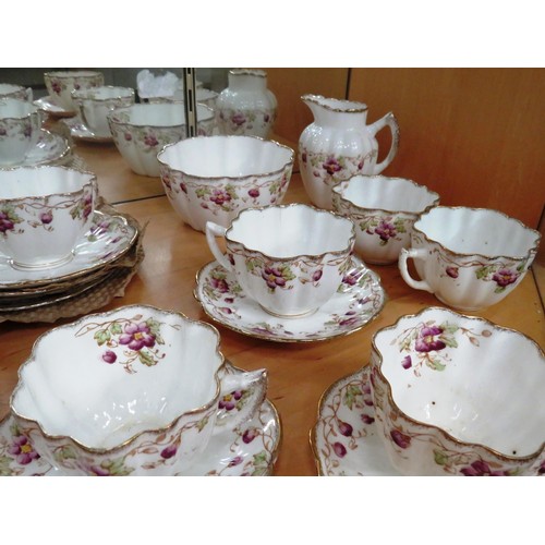 163 - MELBA BONE CHINA TEA SERVICE CUPS, SAUCERS, MILK, SUGAR AND PLATES