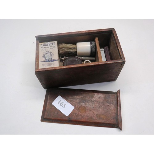 165 - VINTAGE ROLLS RAZOR SHAVING SET IN WOODEN BOX