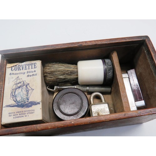 165 - VINTAGE ROLLS RAZOR SHAVING SET IN WOODEN BOX