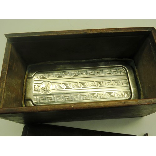 165 - VINTAGE ROLLS RAZOR SHAVING SET IN WOODEN BOX