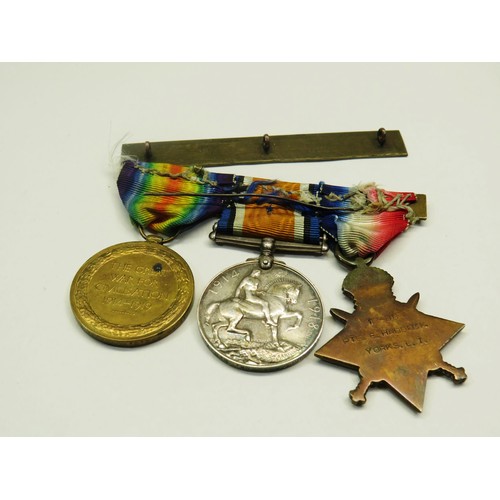 166 - WWI MEDAL TRIO AWARDED TO P.T.E.HADDOCK