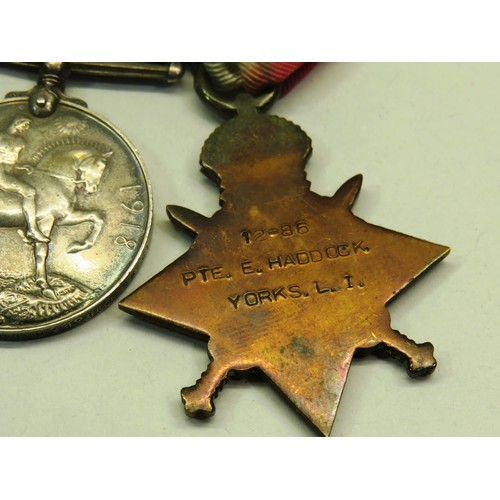 166 - WWI MEDAL TRIO AWARDED TO P.T.E.HADDOCK